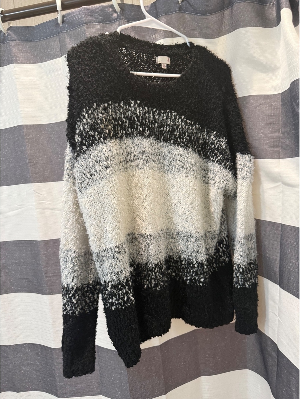 Cozy black white gray softgirl boho sweater cheap deal soft